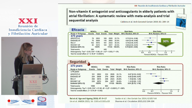 Beneficio clínico neto de la anticoagulación oral en pacientes pluripatológicos complejos con FA